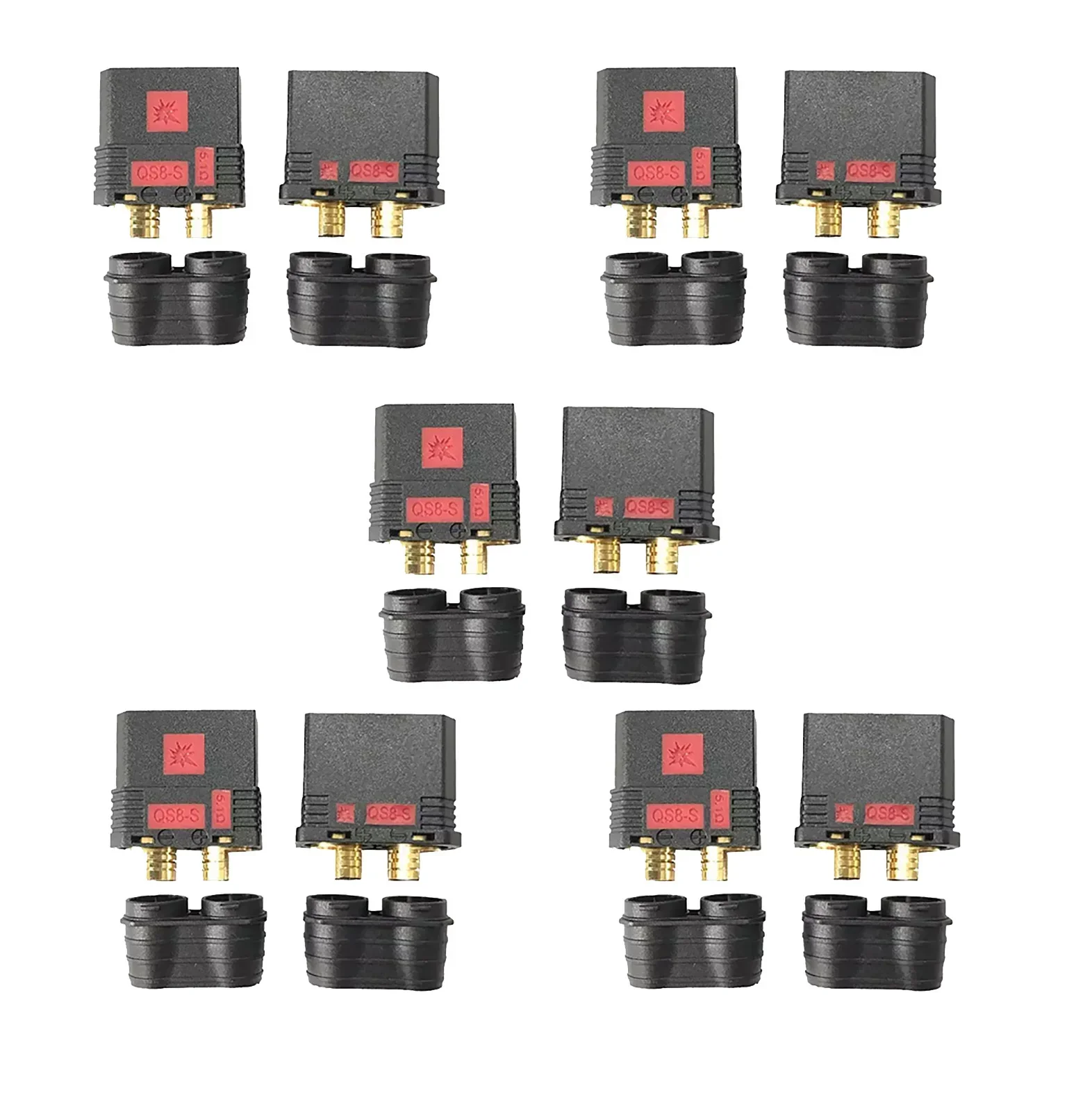 5Pair QS8-S Heavy Duty Battery Connector Anti-Spark Gold Connector Large Power Plug for RC Plant protection drone Car Model