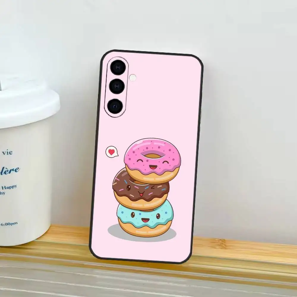 เคสโทรศัพท์โดนัทขนมหวานสำหรับ Samsung Galaxy A91,80,73,72,71,53,52,32,31,22,21s,20,เคสสีดำนุ่ม