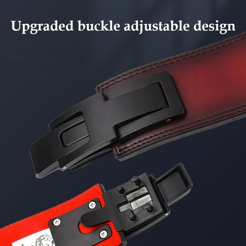 Weightlifting Belt Full Grain Cow Leather Waist Support Powerlifting Strong Pull Squat Deadlift Gym Training Powerlifters