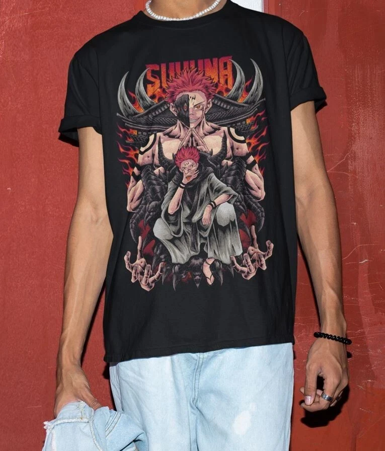 

Мужское аниме дзюдзюцу кайсен ‌ ‌ ‌ ‌ ‌ Футболка с рисунком Ryomen Sukuna, унисекс, хлопковая, с коротким рукавом, стильная повседневная уличная одежда большого размера