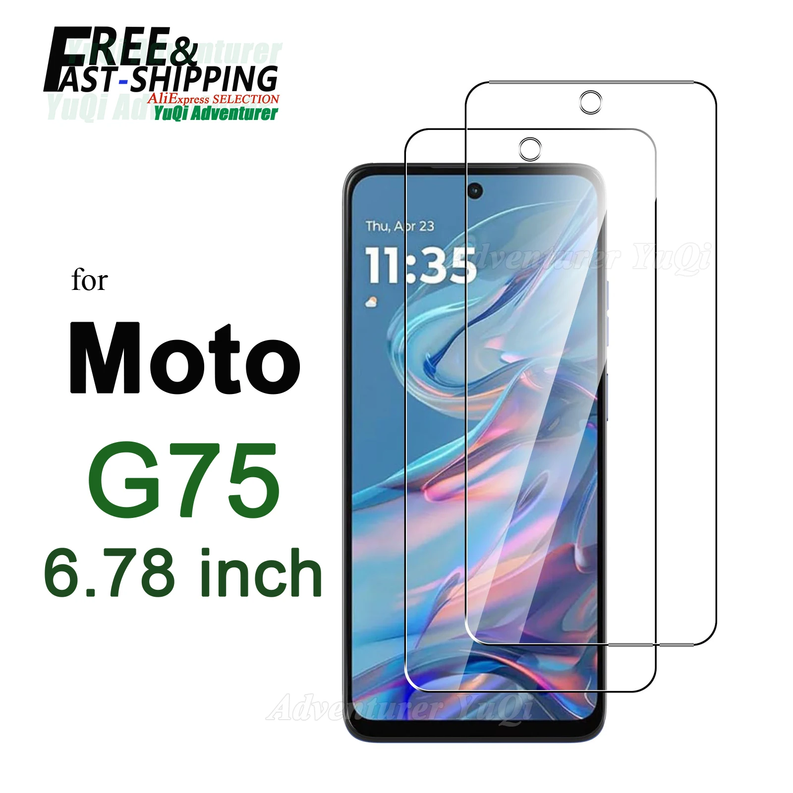 Screen Protector For Moto G75 5G Motorola 6.78 inch, Tempered Glass HD Crystal  mica 9H Anti Scratch Case Friendly High Aluminum