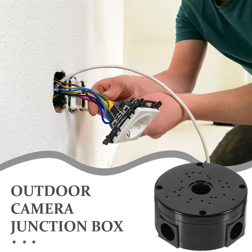 2Pcs Waterproof Round Electrical Junction Box Cable Organizer Wall Ceiling Mount Outdoor Camera Cable Box Round Electrical Boxes