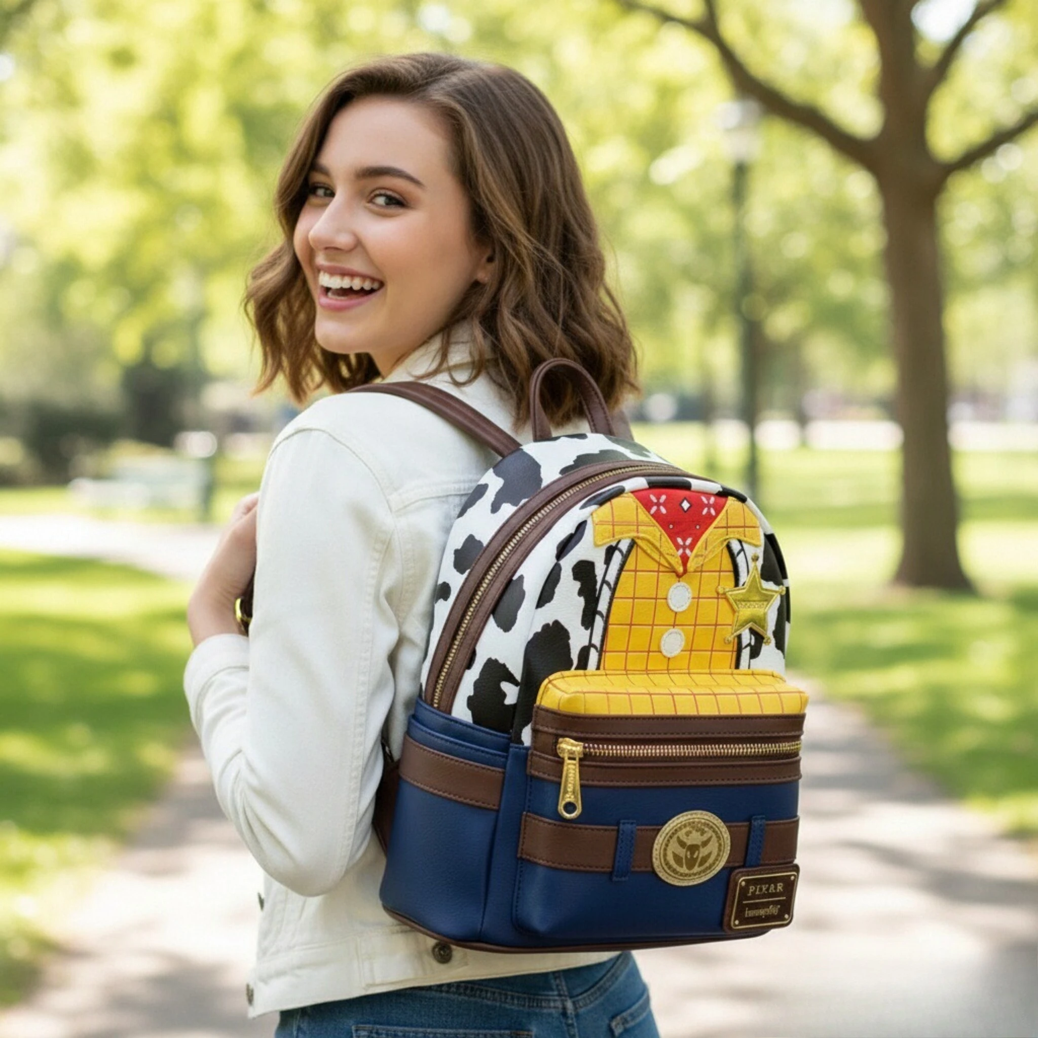 

Toy Story Woody Mini Backpack Daily Use Bag PU Leather Mickey Backpack for Women Halloween Christmas Gift