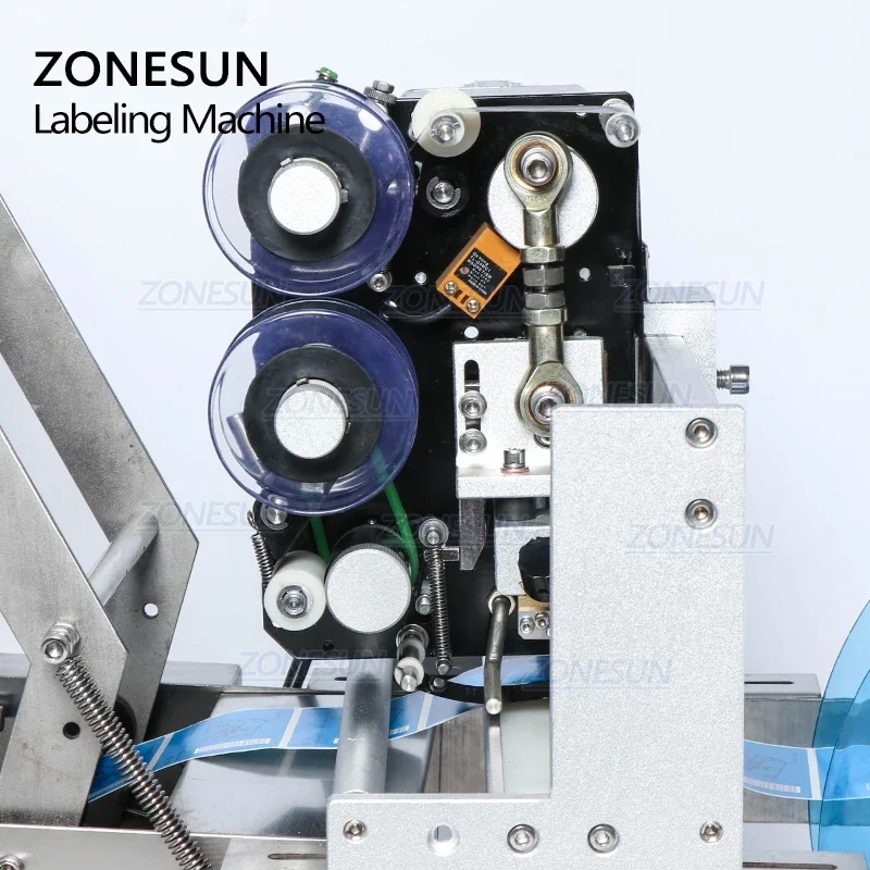 ZONESUN ZS-MT50D Semi Automatic Round Bottle Labeling Machine Label Applicator With Date Printer Self Adhesive Label Dispenser