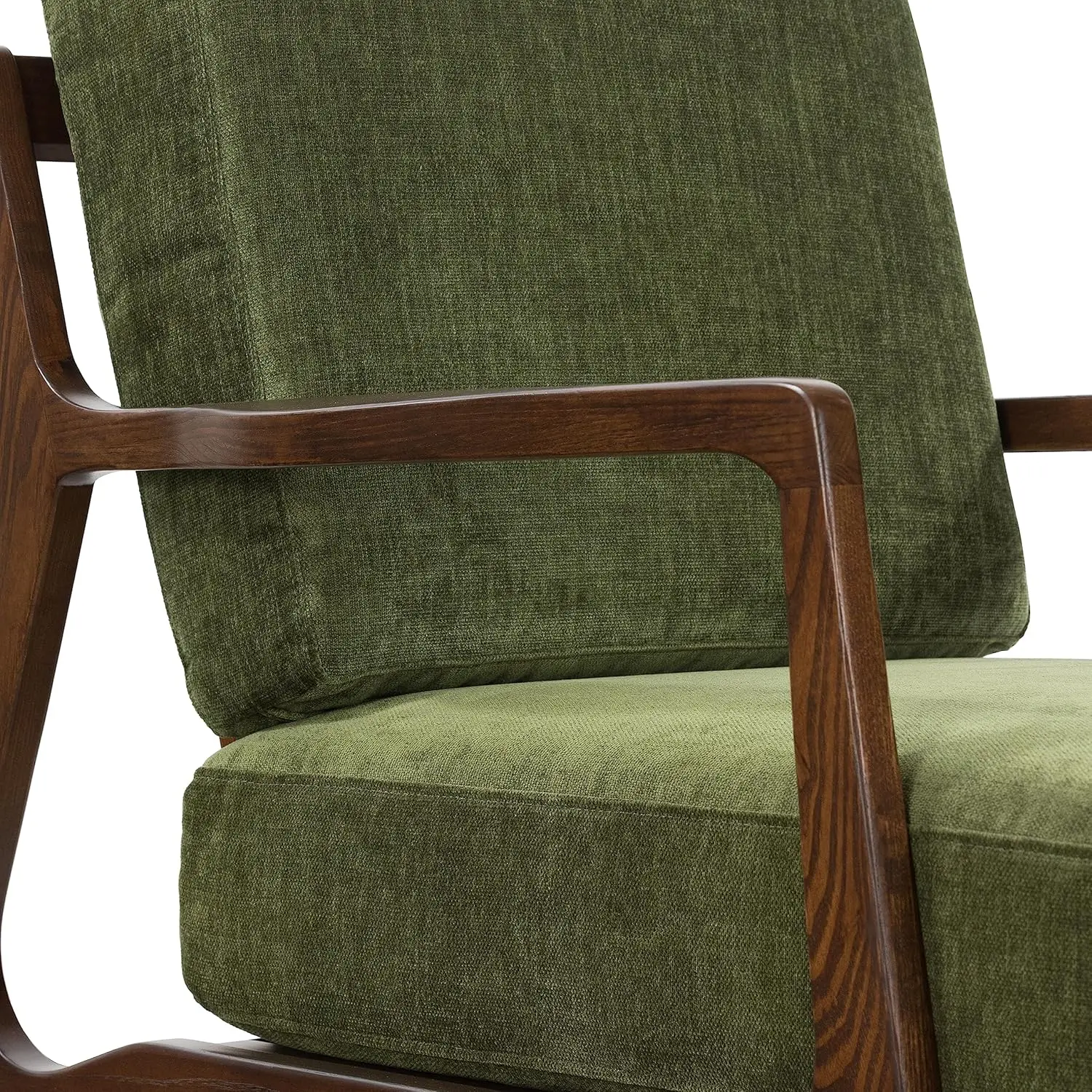 Chaise longue Verity, velours vert vieilli