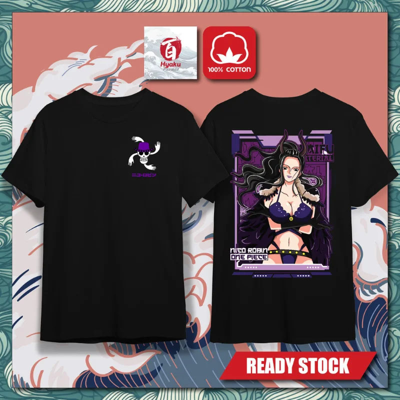 

ONE PIECE Cotton Unisex T Shirt Baju Lelaki Wanita Perempuan Anime Graphic Tee Fashion Round Neck Short Sleeves Men Women