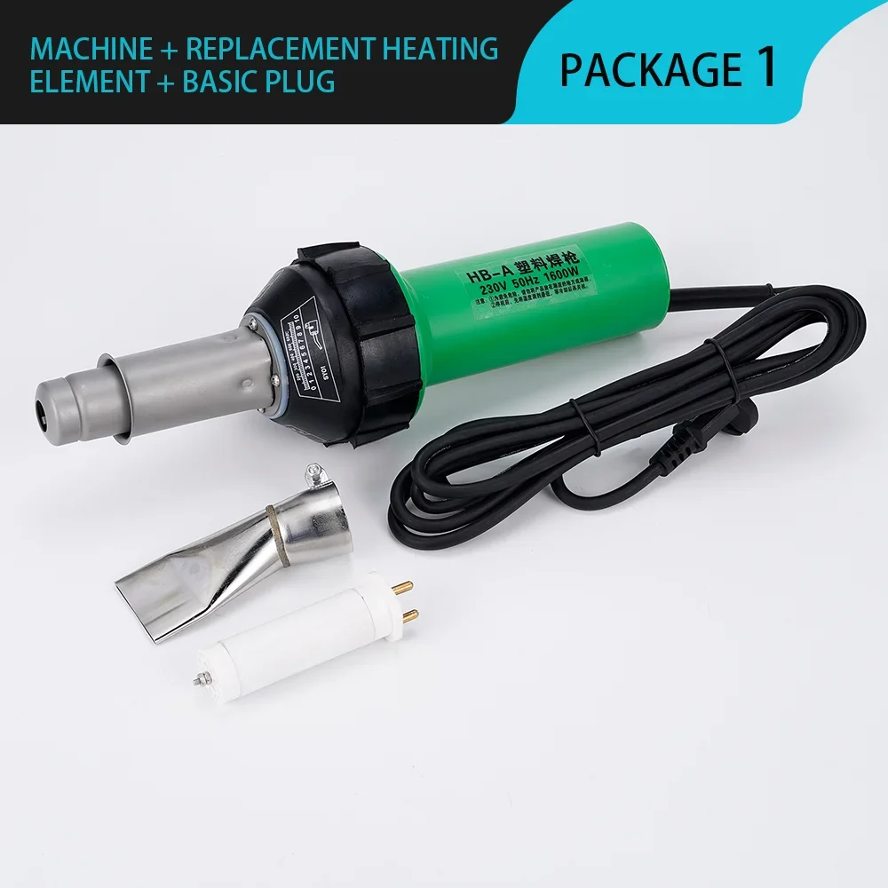 BBTEQEKN 1600W Hot Air Plastic Welder – PVC Roofing Welding Kit With 3 Nozzles, 2 Weld Heads & Roller