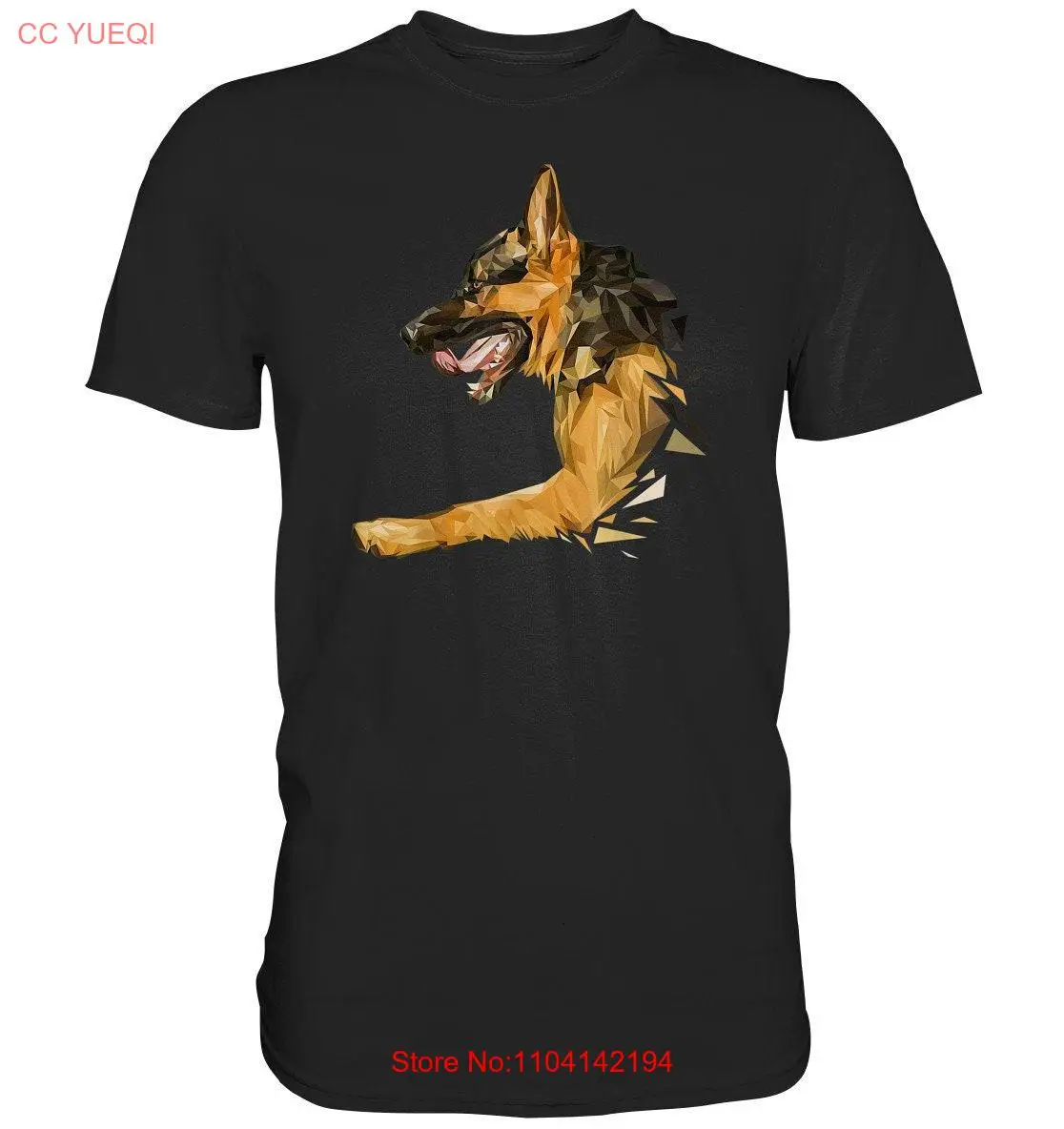 German Shepherd Polygon Illustration T Shirt Premium long or short sleeves