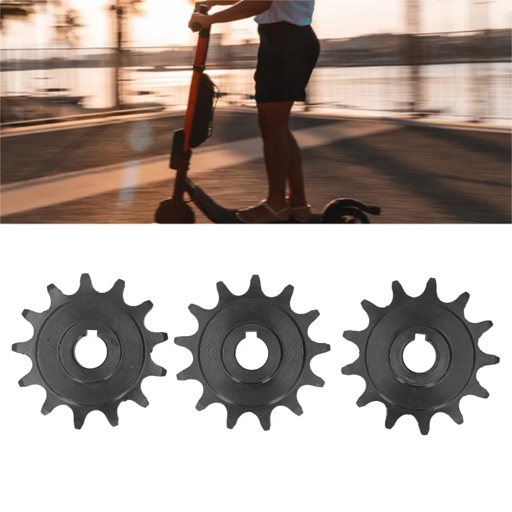 3 Peças 410 13T Engrenagem de Motor de Bicicleta Elétrica em Aço Preto, Engrenagem de Motor de Bicicleta Elétrica com Diâmetro Interno de 12mm para Go Ped 26CC 43CC 49CC