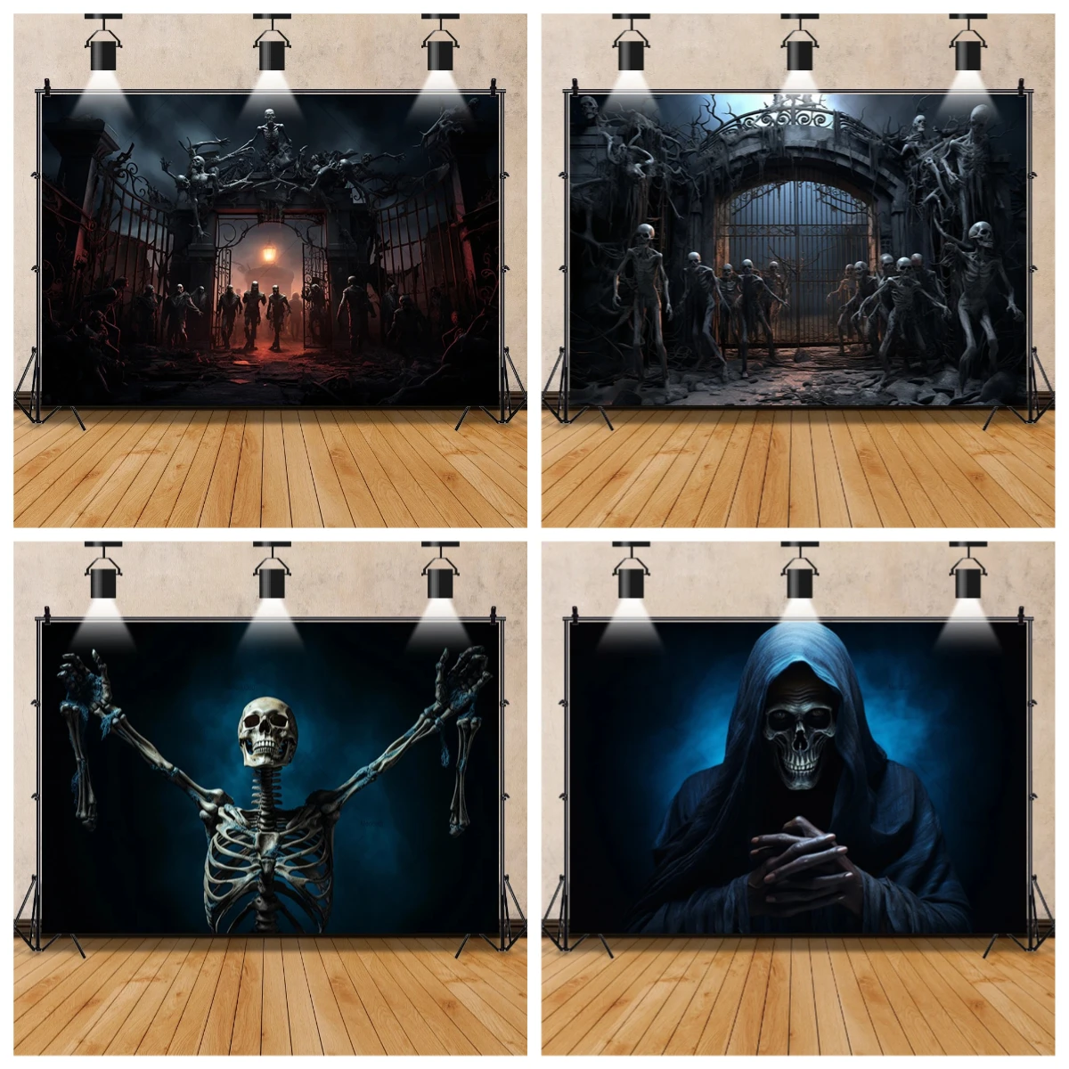 

Halloween Party Ghost Shadow Scary Castle Banner Backdrop Custom Terror Zombie Scene Childs Room Photography Decorate Background