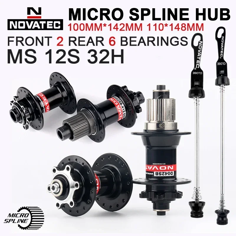 NOVATEC 32 Holes 12speed Micro Spline Cube D442SB-X12-S4S D042SB Thru Axle/quick Release Mtb Hub for Shimano M6100 M7100 M8100