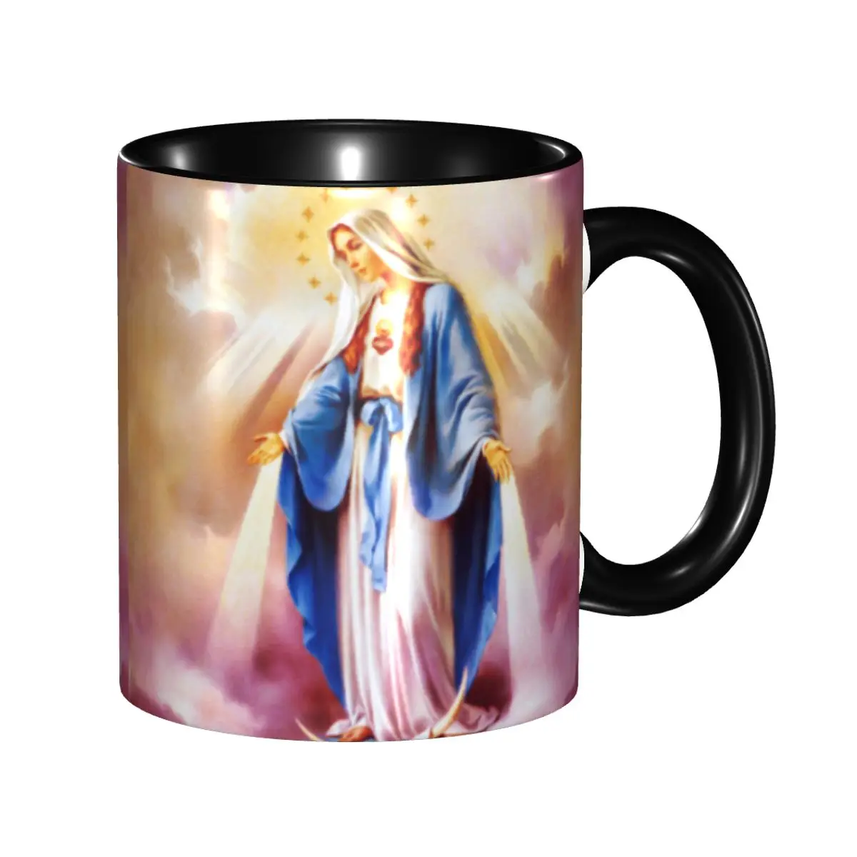 Custom Catholic Virgin Mary Coffee Mugs DIY Our Lady of Guadalupe Ceramic Milk Tea Cup