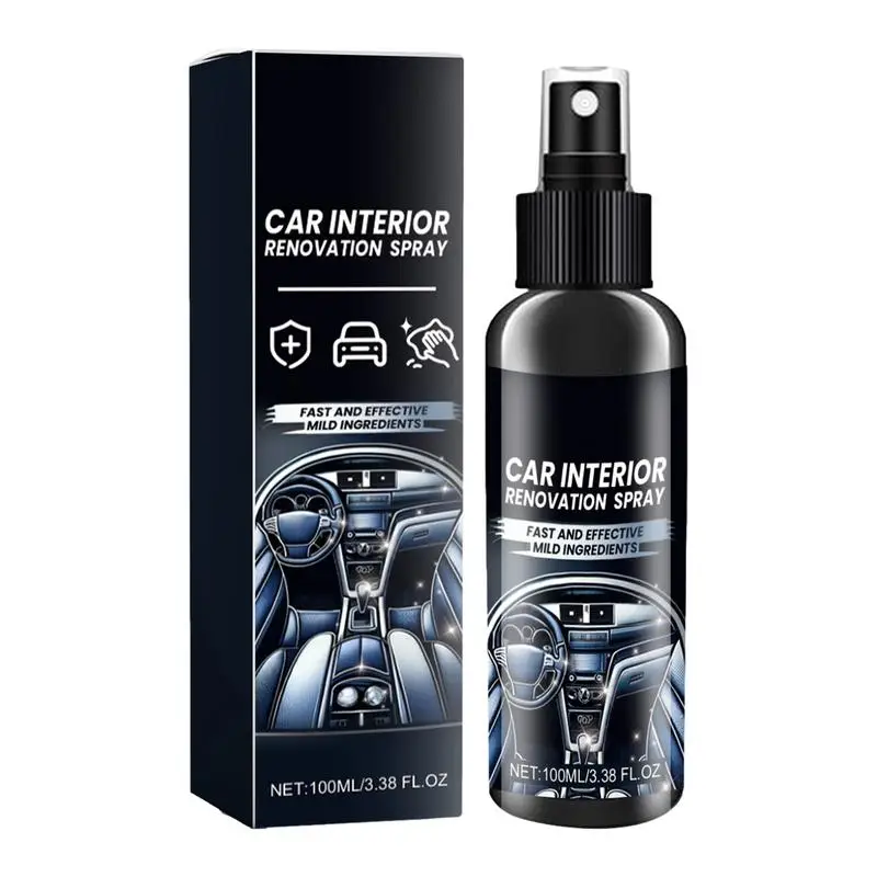 

Car Leather Cleaner 100ml Interior Cleaner Car Plastic Restorer Back To Black Gloss Car Cleaning Auto Polish Coating Renovator