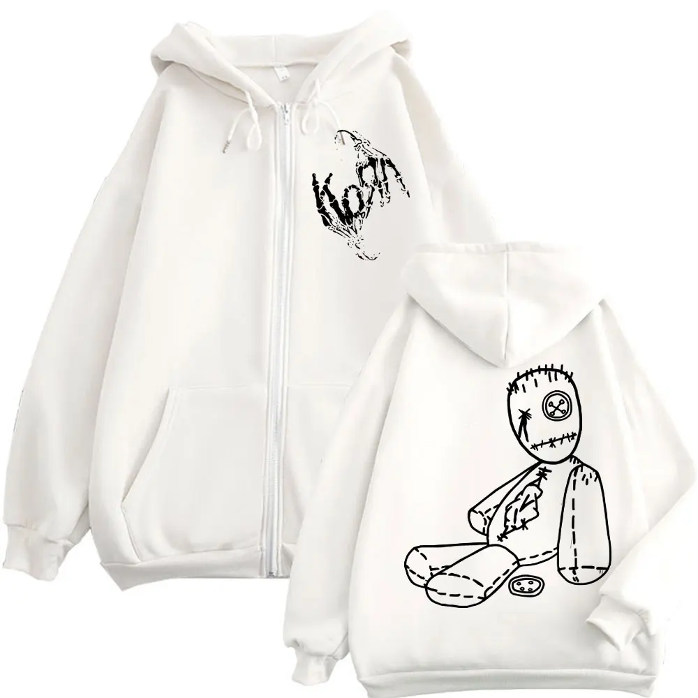 Custom Custom Limited Korn Rock Band Merch Zipper Hoodies Music Album Issues Print Zip Up Sweatshirts Men Women High Quality Fas
