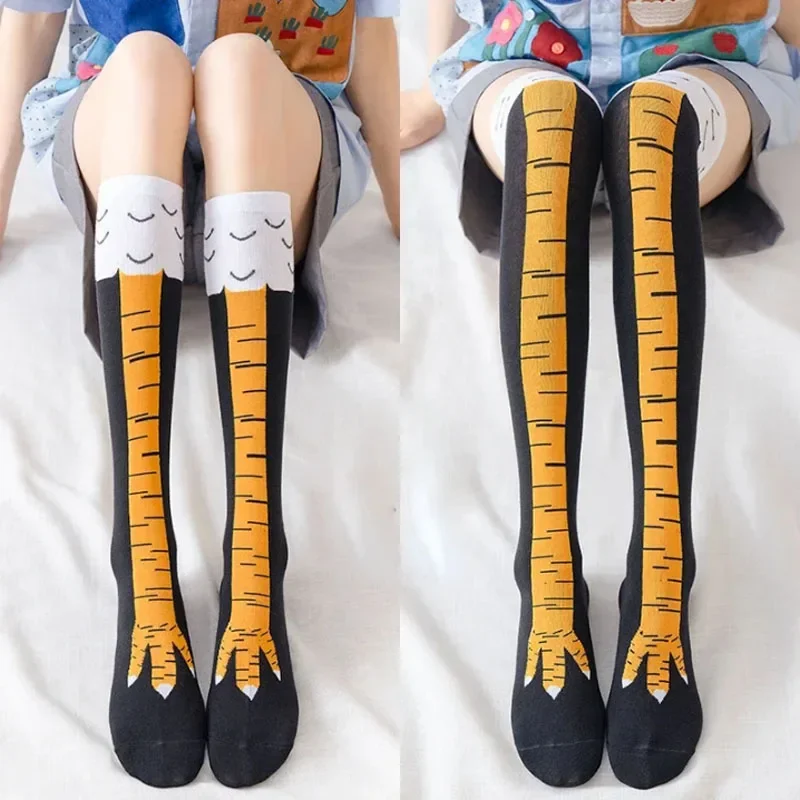 

Funny Chicken Paw Stocking 3D Printing Over-knee Pressure Thin Leg Long Stockings Men Women Suitable for All Seasons