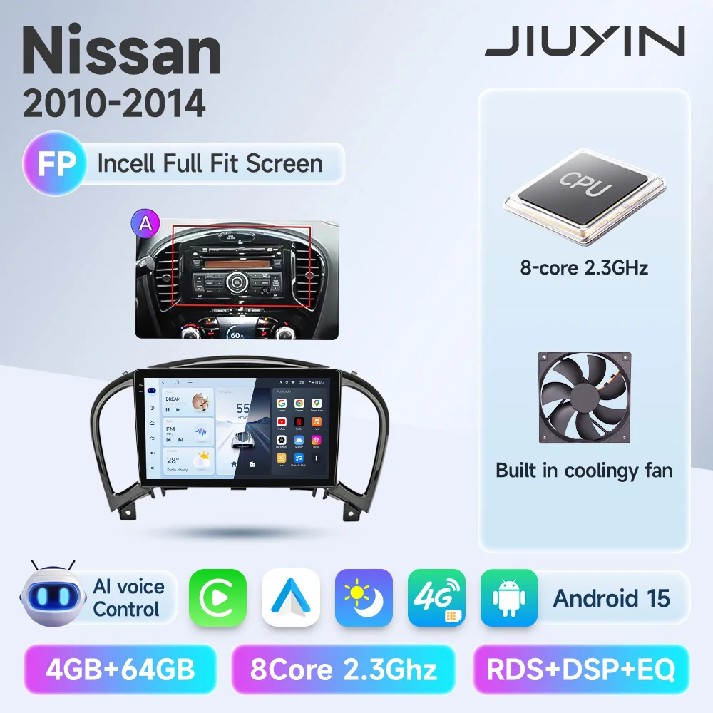 Nissan Juke 2011-2019 Tesla Style 9'' draadloze Carplay Android Auto radio Android autostoelhoezen multimediaspeler navigatie