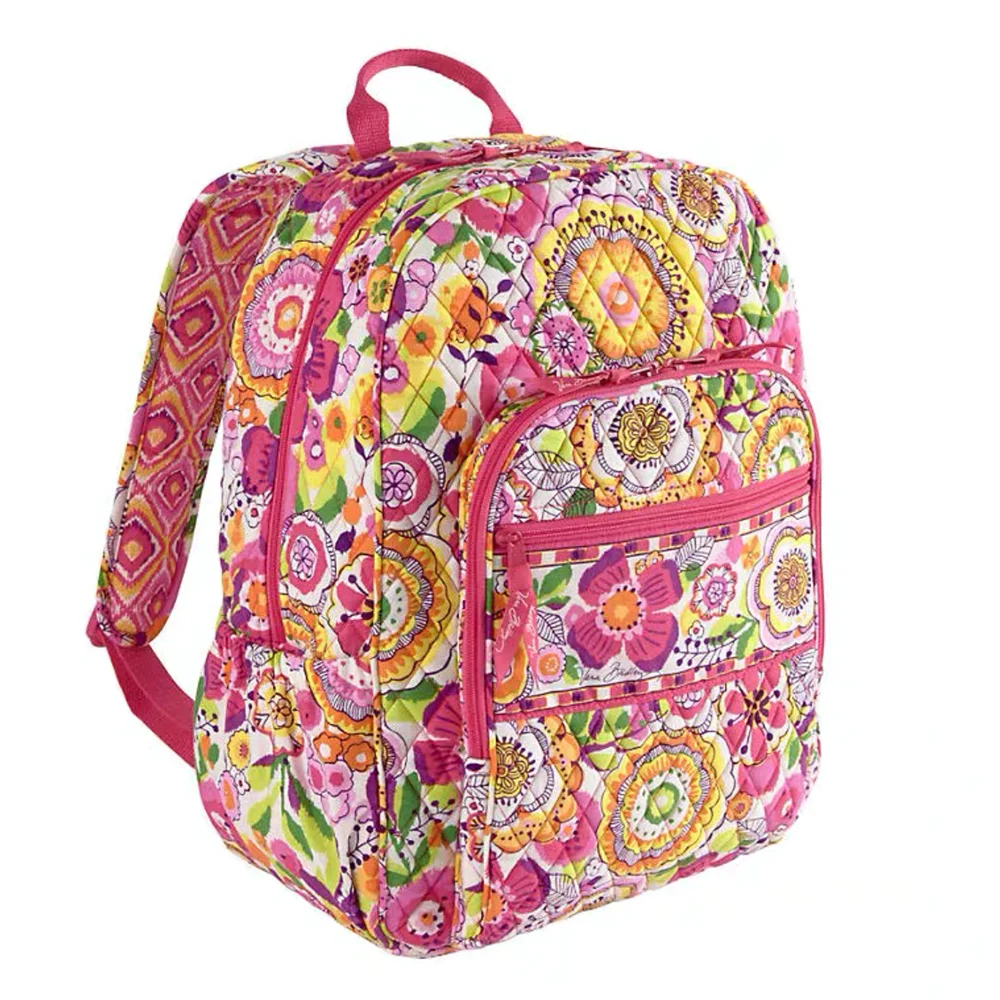 VB-mochila de algodón puro con estampado ecológico, morral portátil de viaje, nuevo patrón y color