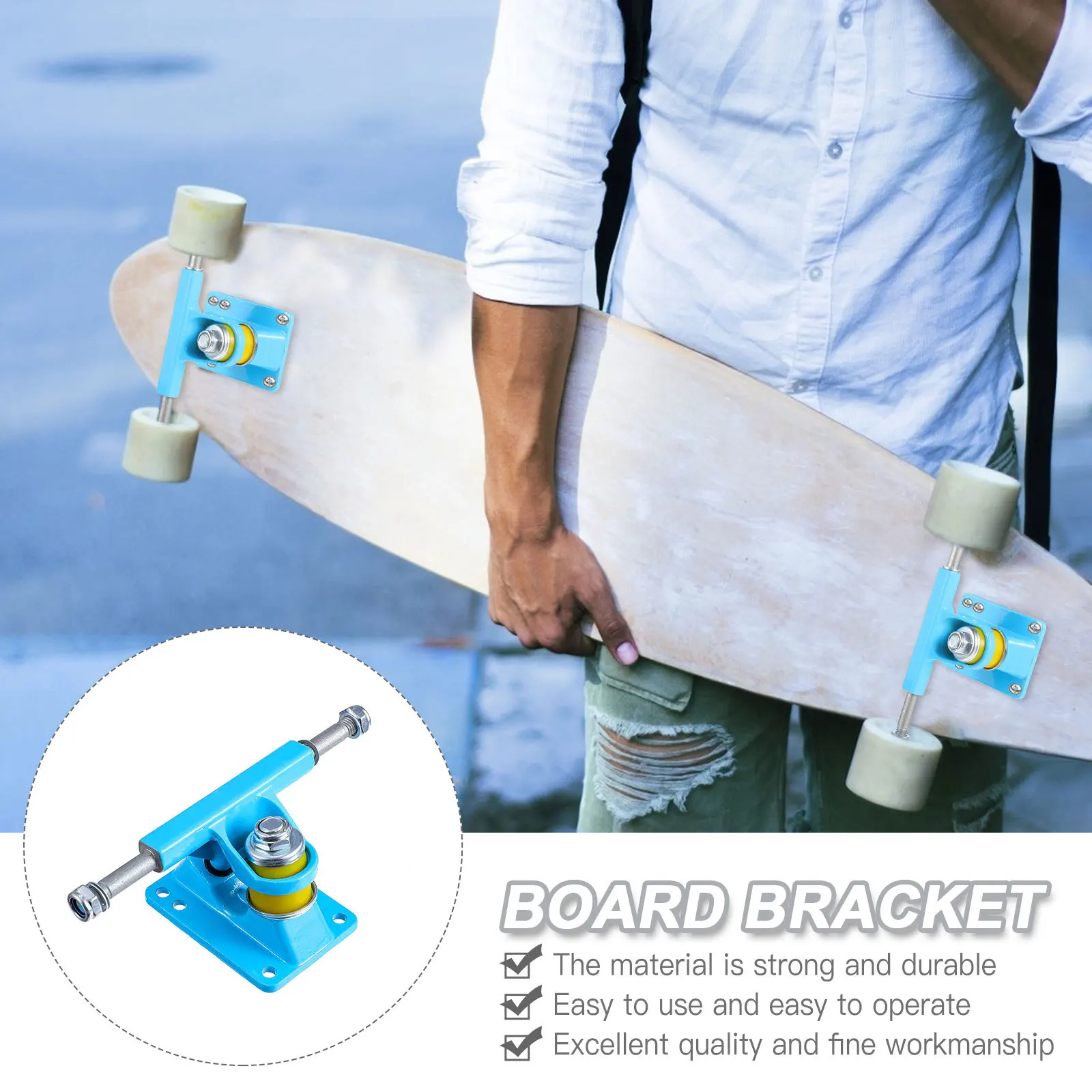 1Pair Skateboard Wheels Bracket Bridge Base Lightweight Durable Metal Board Bracket for Skateboard Replacement Parts