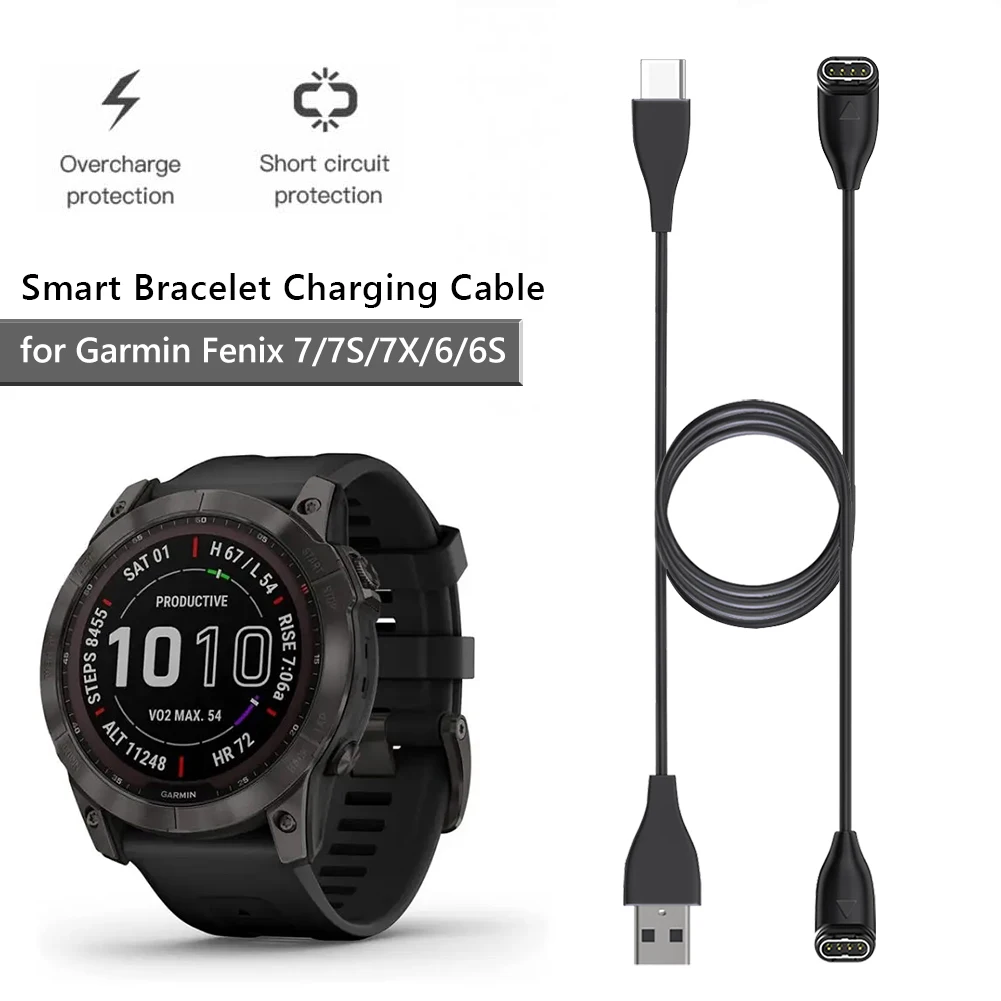 Watch Charger USB/Type-C Magnetic Charging Cable for Garmin Fenix 7/6/5 X S Instinct 2S Venu 2 Plus EPIX forerunner 965 945 245