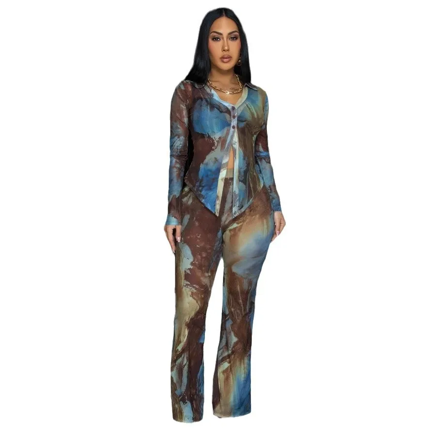 2 Piece Women Sets 2025 New Arrival Spring Summer Matching Sets Two Pieces Sets Long Sleeve Top And Pants Suits Outfits Clothing