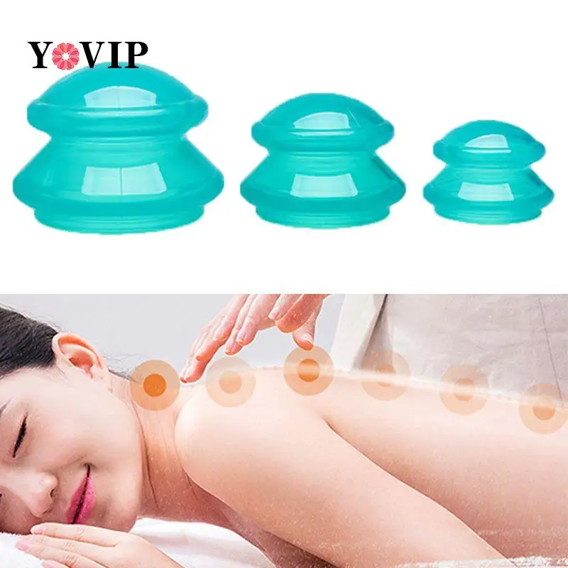 1X S/M/L Silicone Vacuum Cupping Massage Body Cups Back Gua Sha Ventosas Suction Cup Anti-Cellulite Skin Lift Physiotherapy Jars