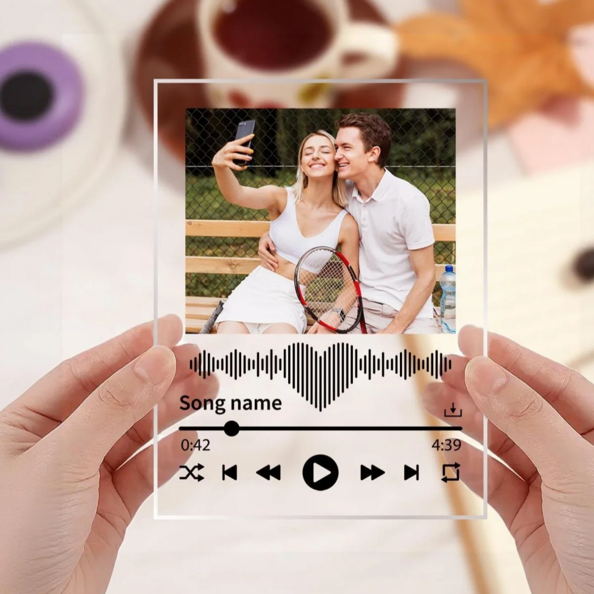 Custom 2D Acrylic Ornament—personalized with your photos and text; a cherished photo keepsake and a unique decorative piece. view 2
