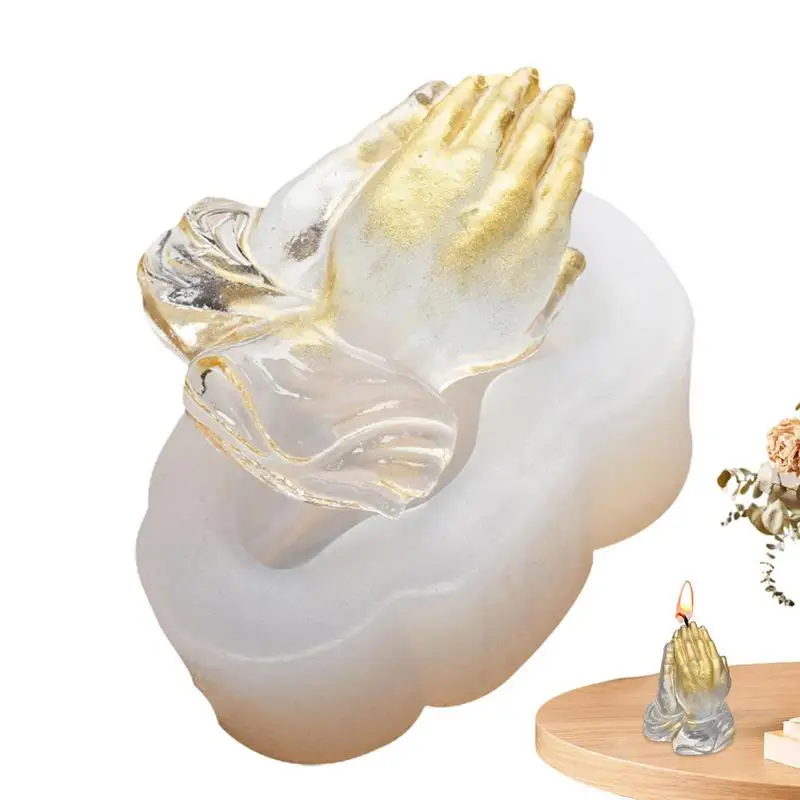 Praying Hands Silicone Mold 3D Buddha Hand Silicone Mold Put Your Hands Together For Blessing And Prayer Silicone Mold DIY Craft