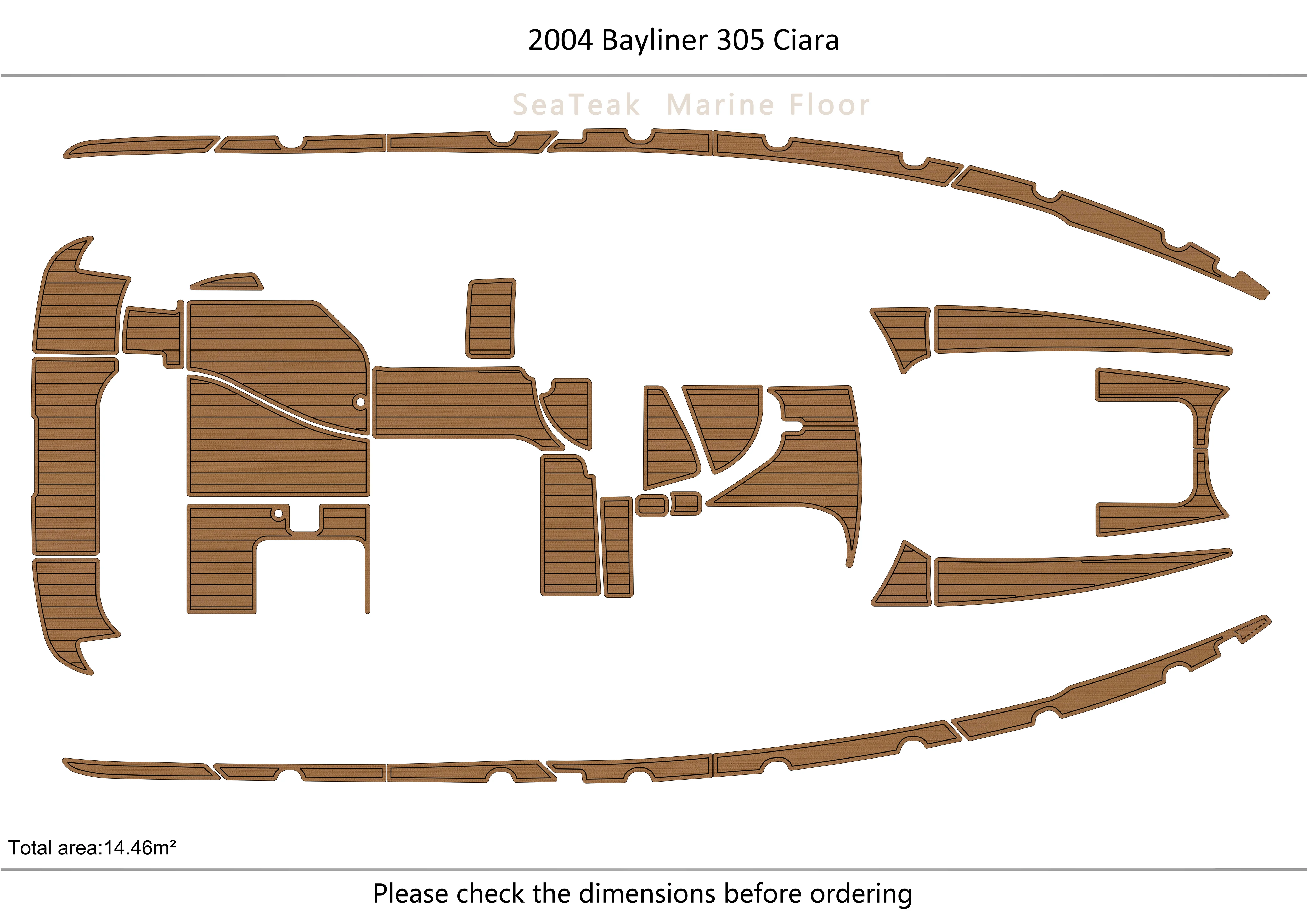 

2004 Bayliner 305 Ciara Cockpit swimming platform 6mm EVA TEAK FLOOR Non-slip mat