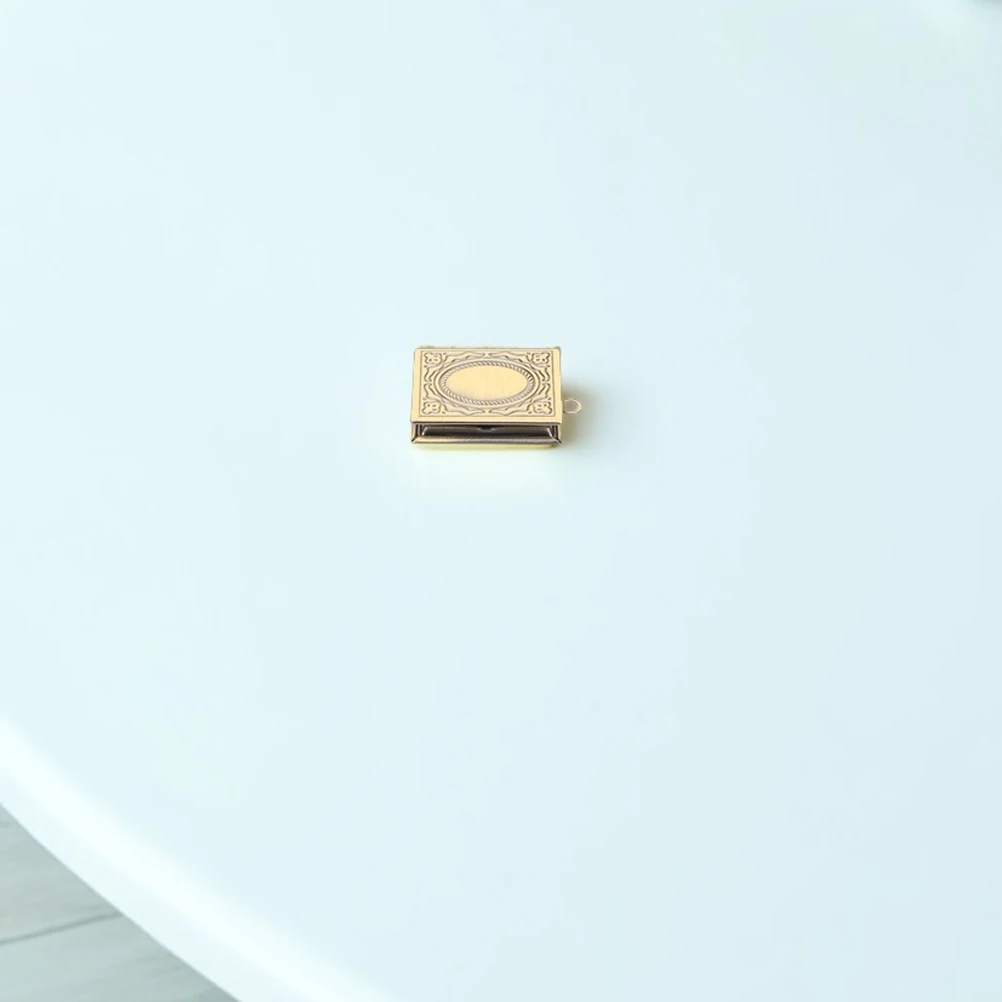 

3Pcs Vintage Book Pendant Locket Necklace Openable Photo Frame Charm Memory Necklace Locket Photo Frame Pendant Charms