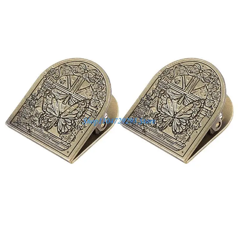 Y2GD 2Pcs Antique Document Clip Multipurpose Bookmarks Page Clips Decorative Scrapbooking Clip For Notebook Journal Planner