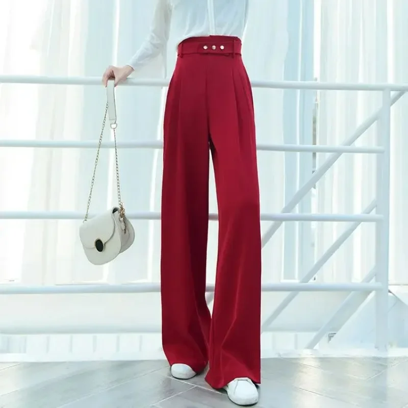 

Classic Casual Drawstring Wide Leg Pants Women High Waist Loose Straight Pant Autumn And Winter Sweatpants Women's Trouser Z23