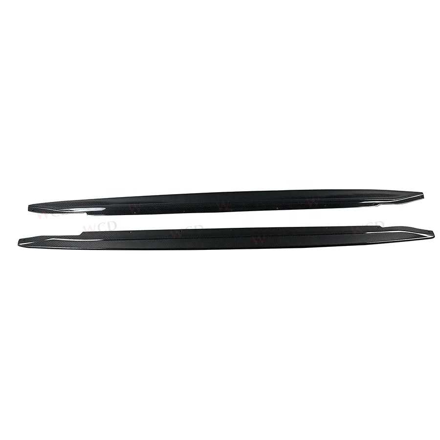 R44 Style Dry Carbon Fiber Body Kits Side Skirts and Bumper Spoiler for  G82 M4/G80 M3 2021+ Side Extention Lip Spoiler
