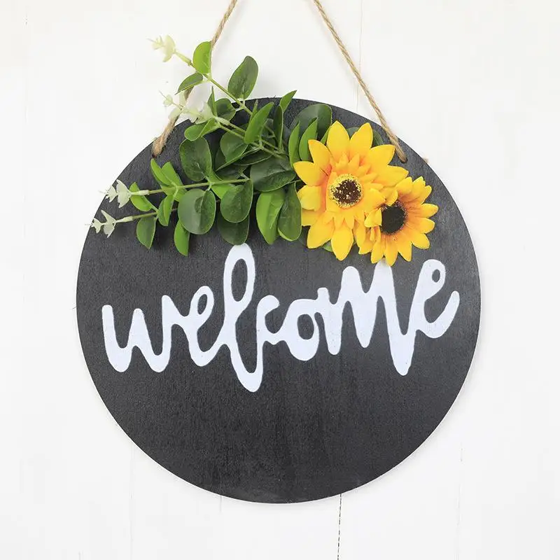 

Welcome Wooden Door Sign American Country Style Wall Decorations Home Decorations Christmas Festive Cross-Border Products