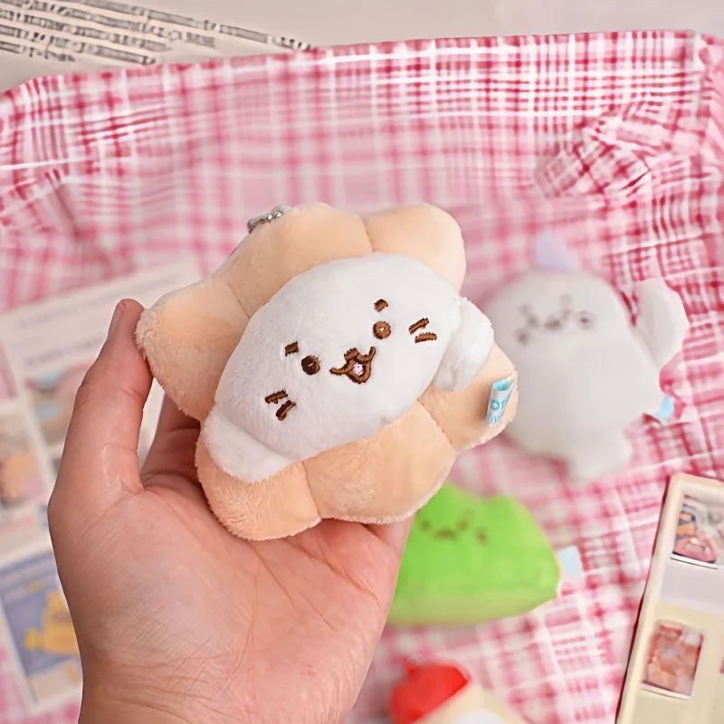 일본 스타일 바다 수달 만화 퍼니 물개 봉제 열쇠고리 귀여운 바다사자 부드러운 봉제 인형 열쇠고리 재미있는 가방 펜던트 어린이 선물