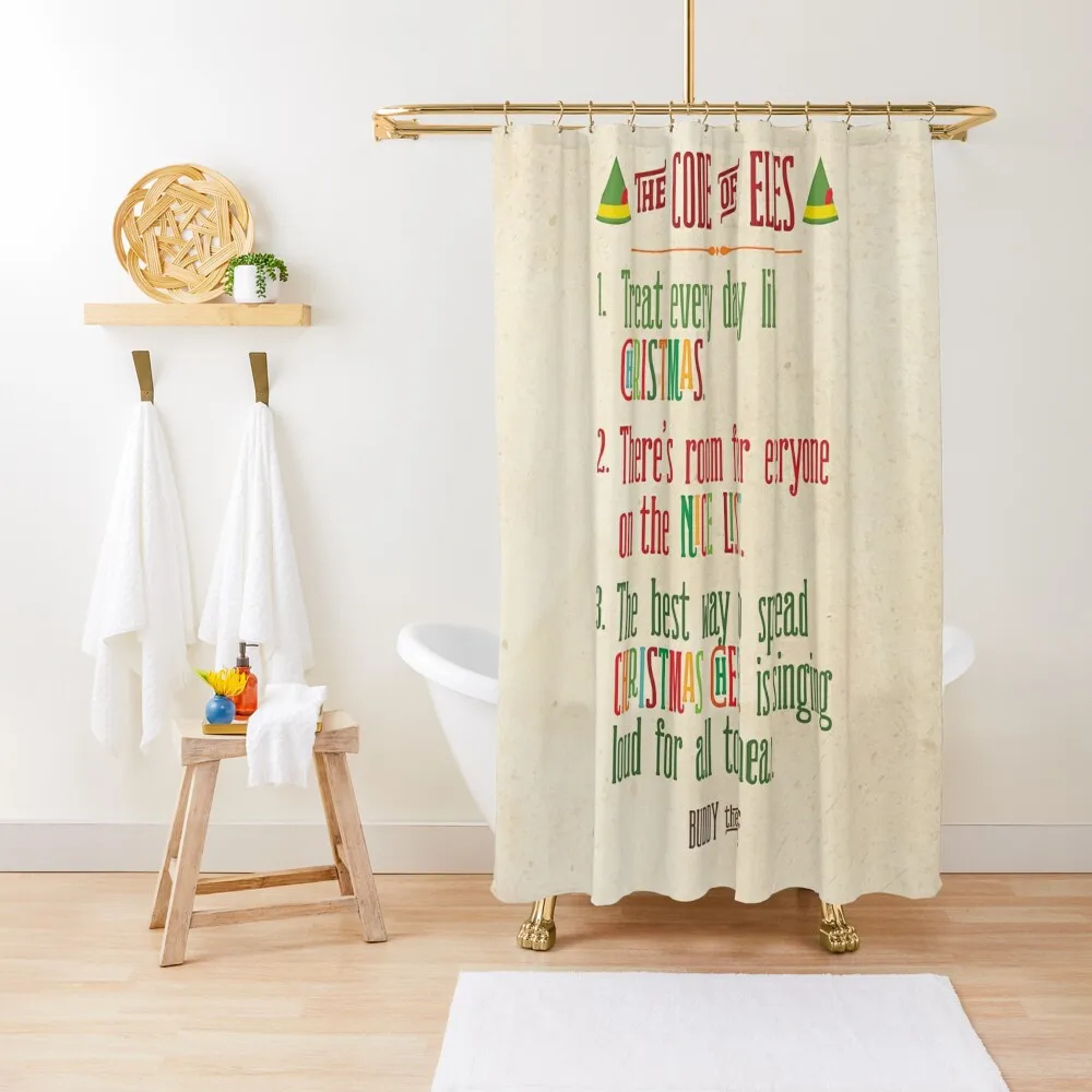 

Buddy the Elf! The Code of Elves Shower Curtain Bathroom Shower Set Shower Bath Bathroom Accessorys Curtain