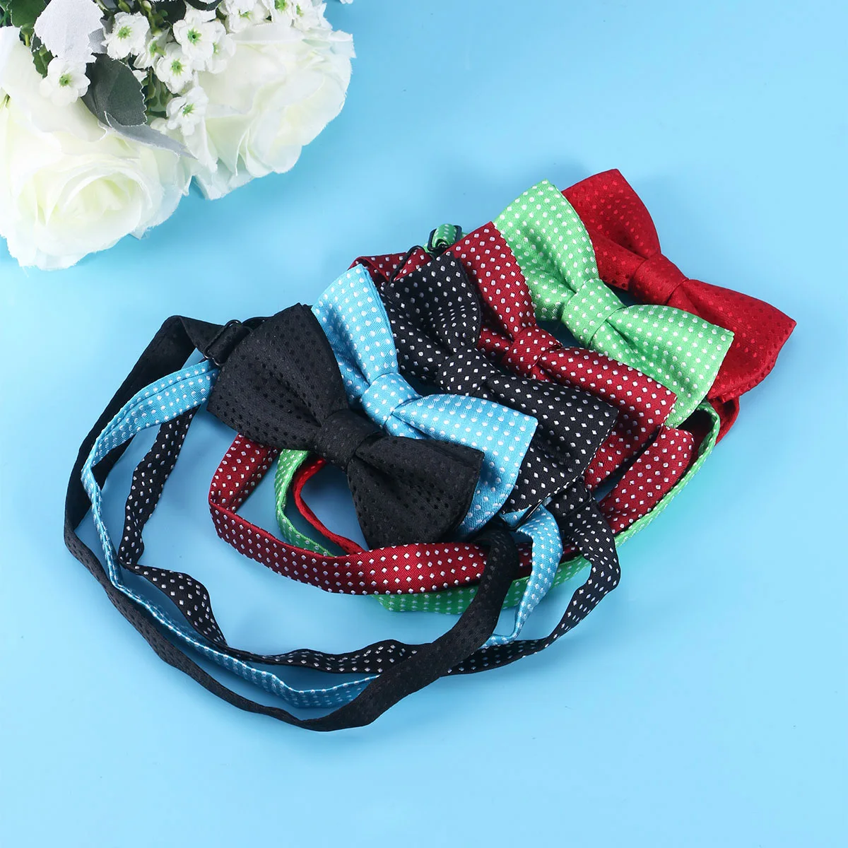 

6pcs Pet Bow Tie Dog Choker Cat Necklace Decoration Collar for Puppy Kitten Adjustable Long Time Use Pet Supplies