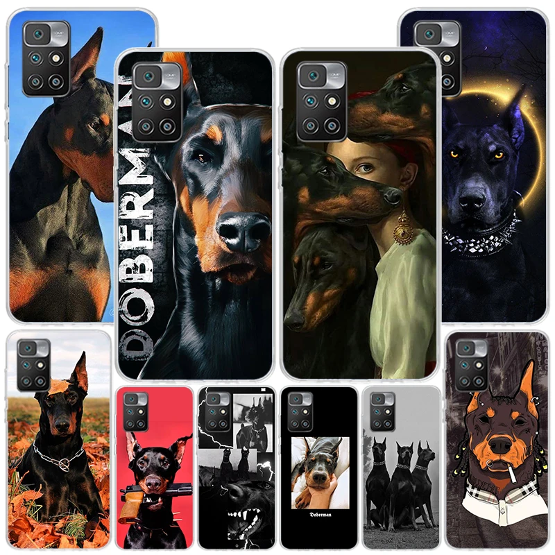 Black Dachshund Doberman Phnoe Case for Xiaomi Redmi 12 12C 10 10A 10C 10X 9 9A 9C 9T 8 8A 7 7A 6 6A S2 K20 Pro K40 Unique Cover