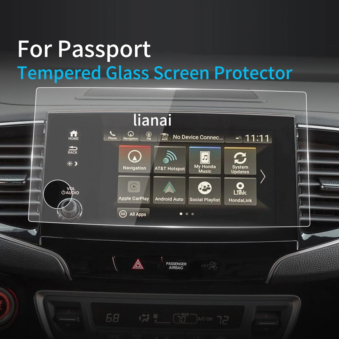 

For HONDA Passport 2024 Touch Screen Protector Tempered Glass Protective Film Carplay Video Car Auto Vehicle Exterior Accessory