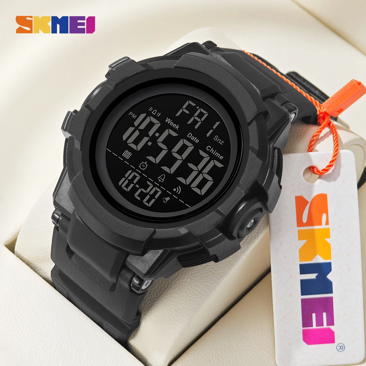 Relojes deportivos SKMEI a la moda para hombre, relojes de pulsera digitales para hombre, cuenta atrás de 3 horas, cronógrafo luminoso, cuenta regresiva, reloj despertador de hora