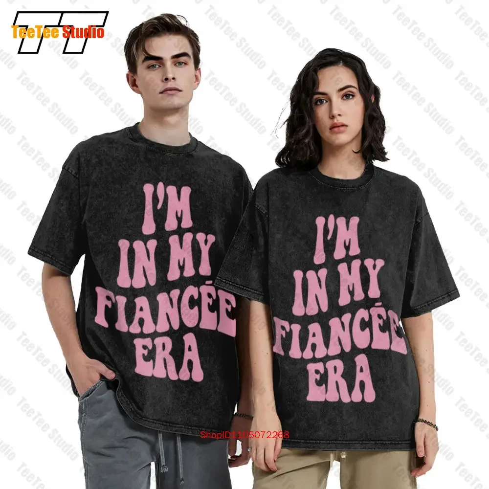 I'M In My Fiancee Era Vintage Oversized T-Shirt Retro Bride To Be Groovy Bachelorette Party Engagement DZJ5