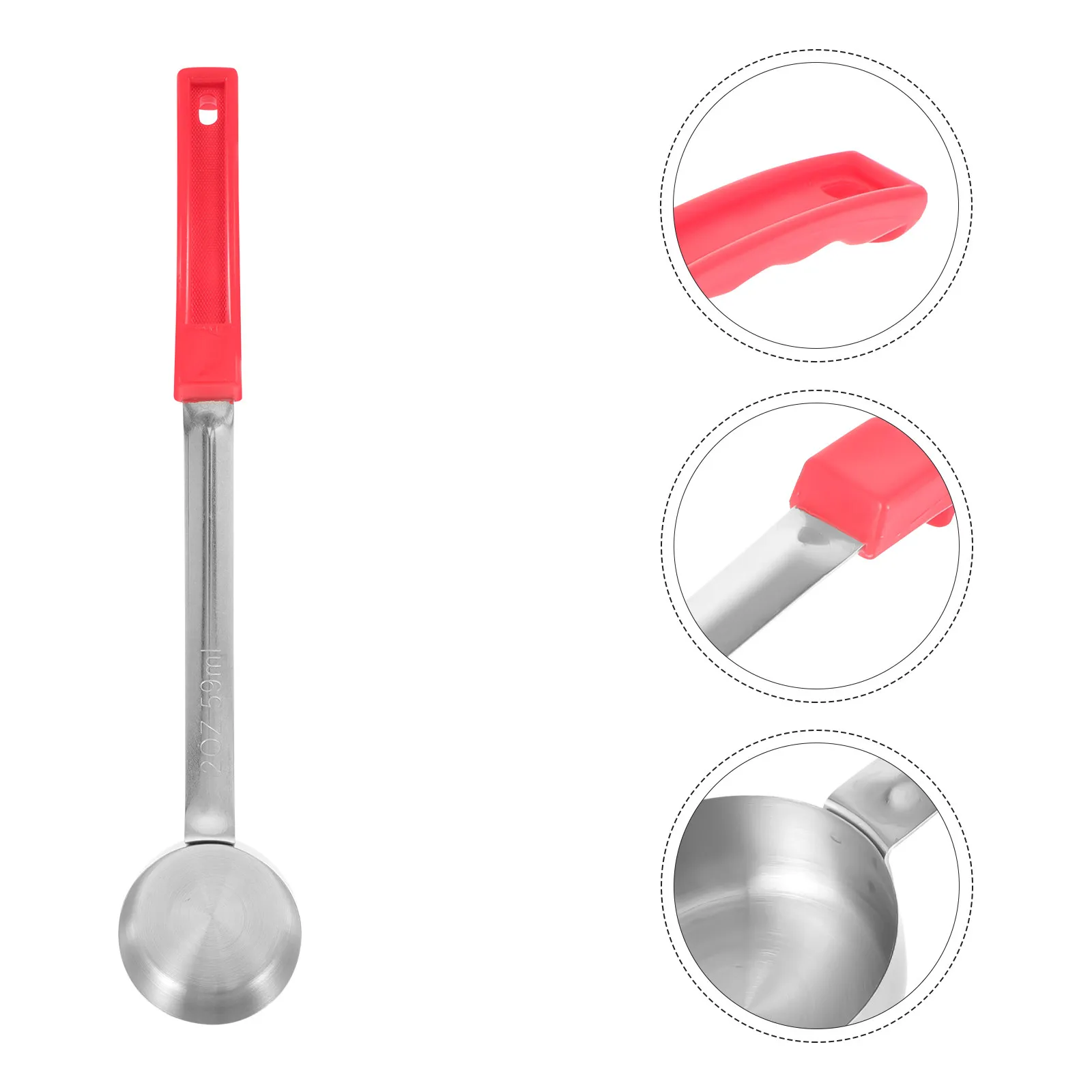 Cuchara para Servir Salsa de Pizza, Cuchara de Acero Inoxidable para Porciones, Base Plana sin Fugas, Cuchara para Salsa de Cocina con Fondo Liso para Control de Porciones