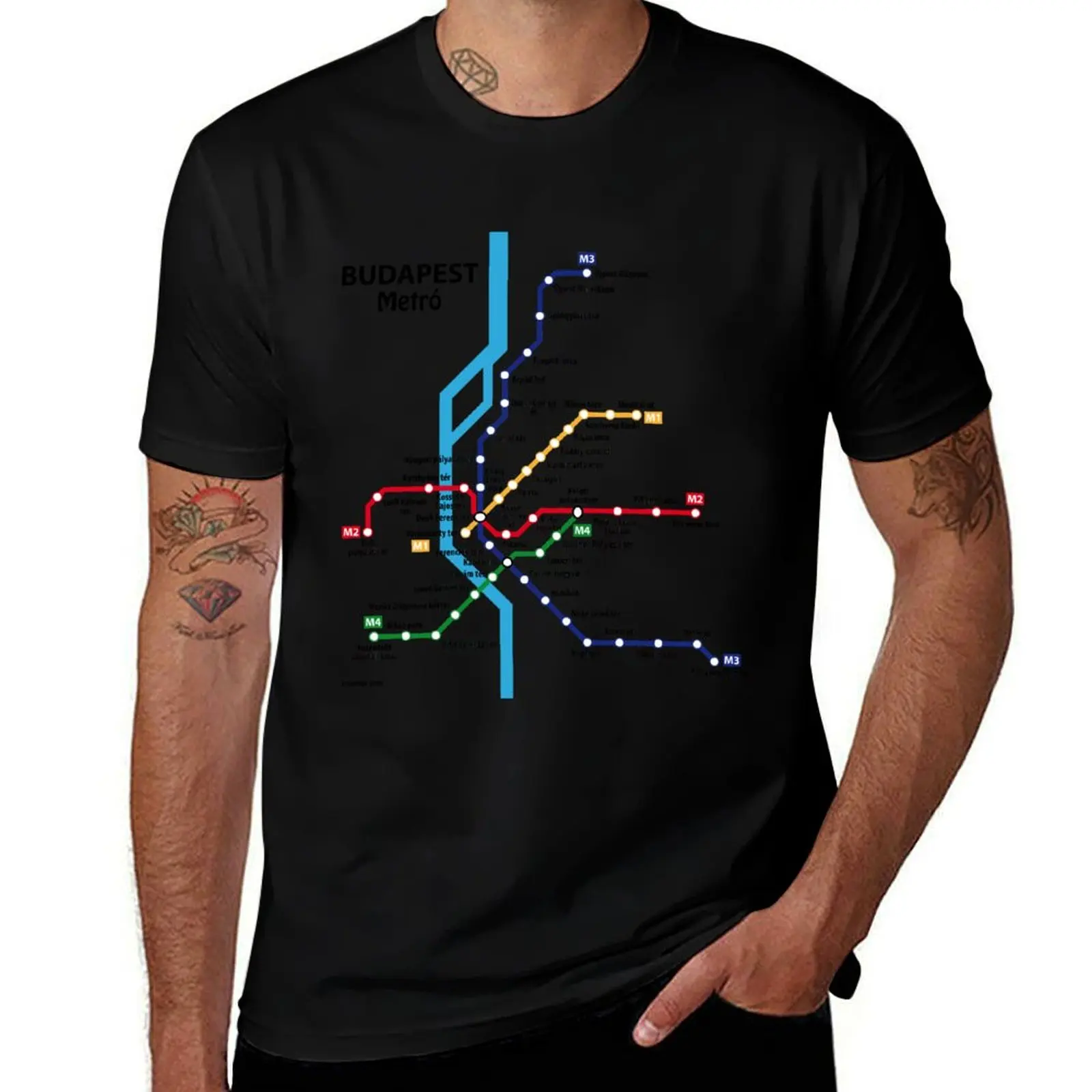 

BUDAPEST metro network T-Shirt custom shirt T-shirts man vintage clothes anime shirts men