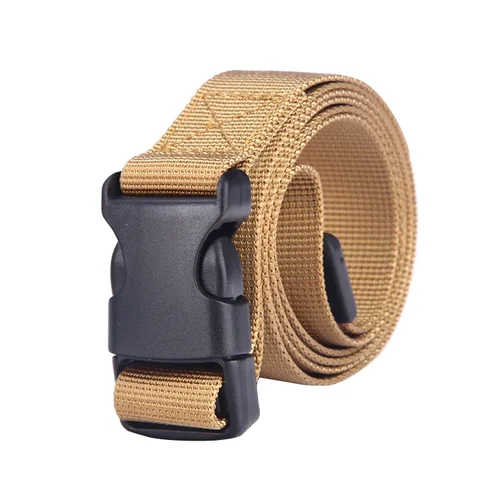 Imagen 2 del producto Faja para hombre y mujer, cinturón con hebilla de ocio para niños, lona de nailon de imitación multifuncional, táctico, 120cm, negro, 90cm