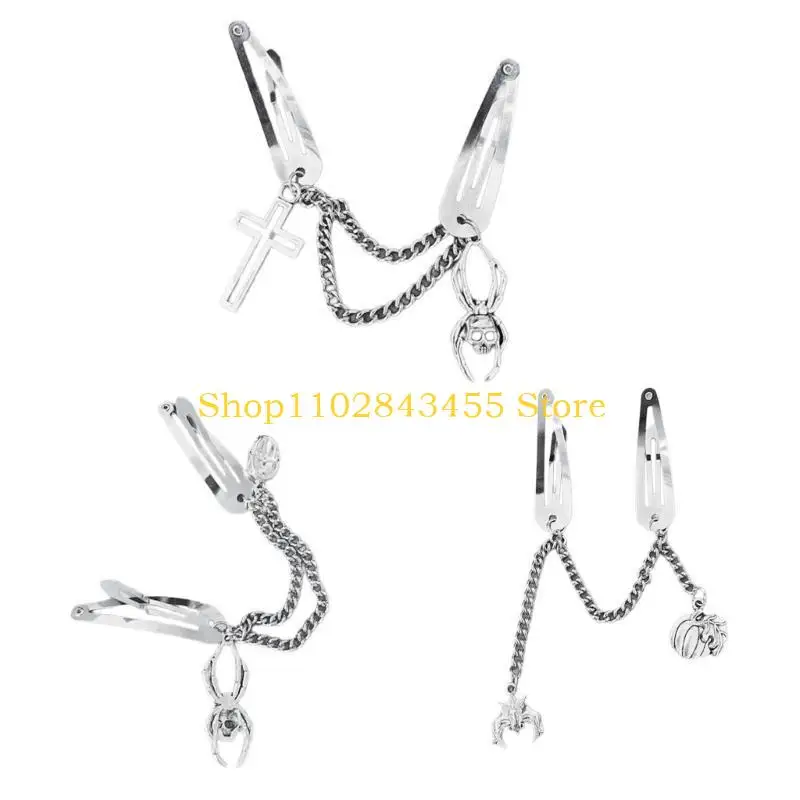 49MC 1Pair Gothic Hair Clip Hairpins Simple Barrettes 2000s Female Hair Jewelry - Image 4