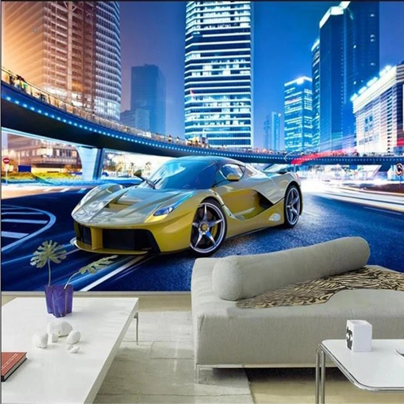 produto-personalizado-papel-de-parede-3d-moderno-com-paisagem-noturna-urbana-e-carro-esportivo-amarelo-para-restaurantes-clubes-ktv-e-bares-8d
