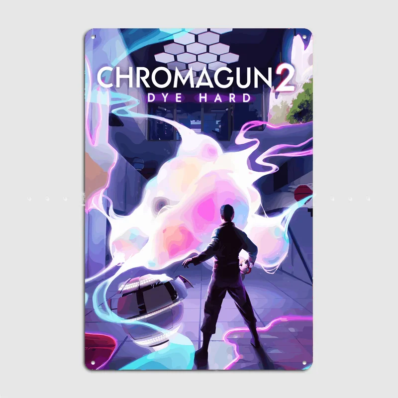 Chromagun 2 Dye Hard Game Art Poster Metal Tin Sign Indoor Outdoor Home Decor Bar Custom Posters Wall Room Decorations