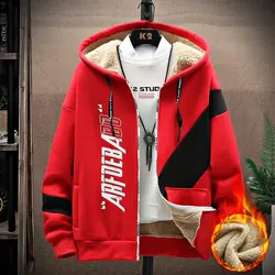 2024 Winter New Fashion Trend Sports Plus Fleece Thick Warm Coat Men's Casual Loose Comfortable Large Size High Quality Jacket