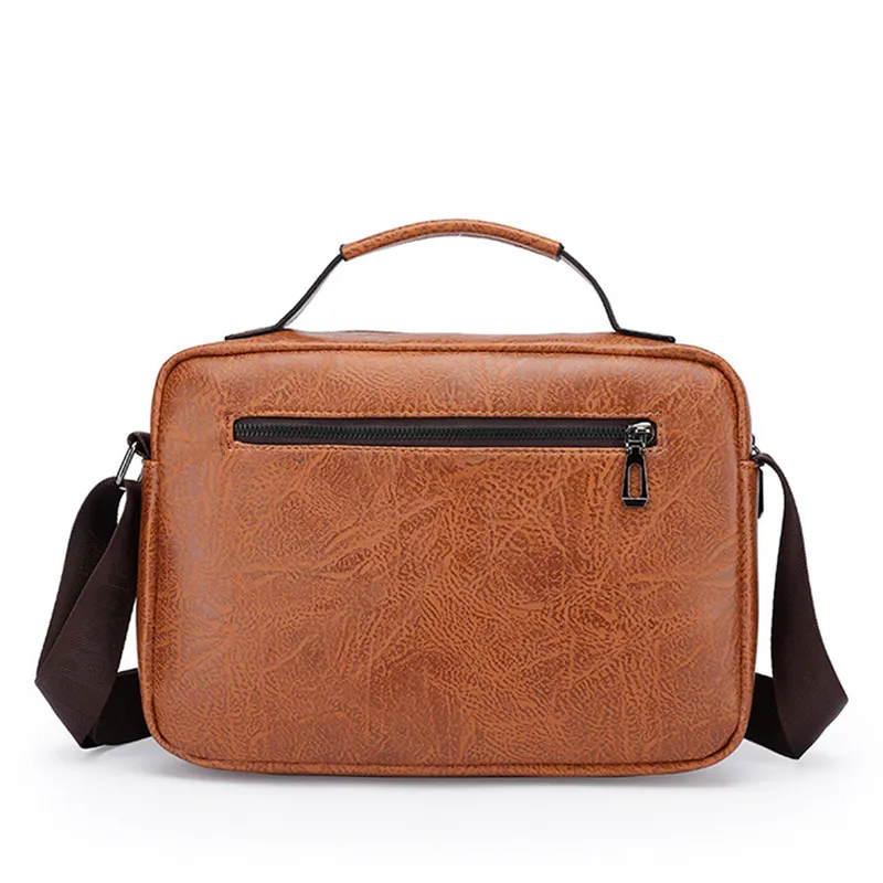 Zakelijke Casual Heren Schoudertas Vintage Lederen Mannelijke Crossbody Tas Grote Capaciteit Messenger Bag Mode Man Handtas