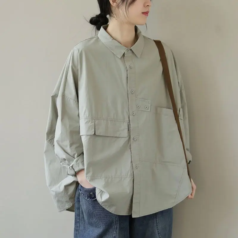 

Large Women's Shirt New Spring Design Niche Literary Loose Long-sleeved Top