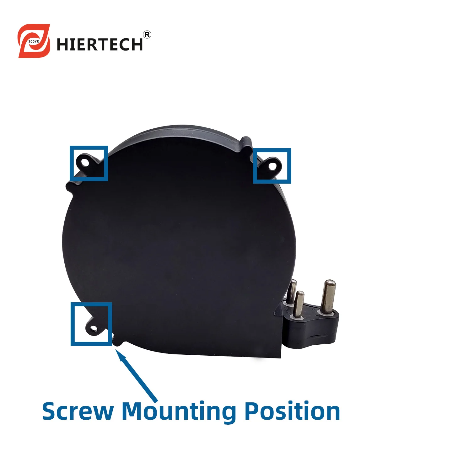 Hiertech Black 3-Core South African Plug Power Cord Winding Spool for Hairdryers and Gaming Tables